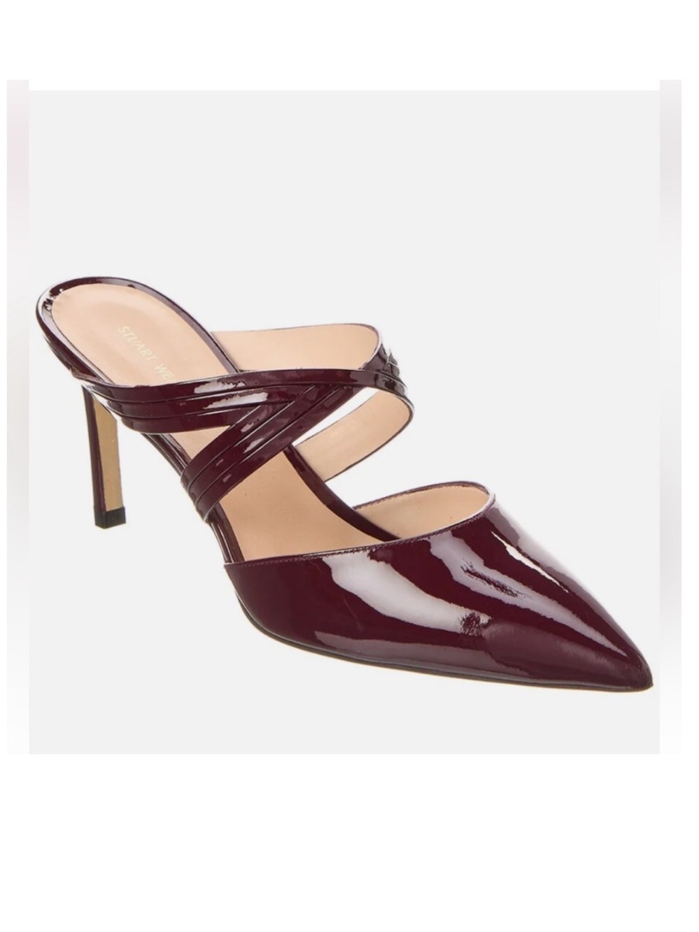 STUART WEITZMAN
Cutout Patent Mule Cabernet Patent
$210 women size 7 gently used